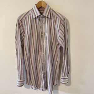 Etro Multicolor Stripe Button Down Dress Shirt Cotton Made in ltaly-35 (XS)